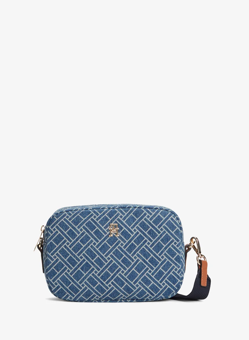 TOMMY HILFIGER Monogram Denim Crossbody Camera Bag